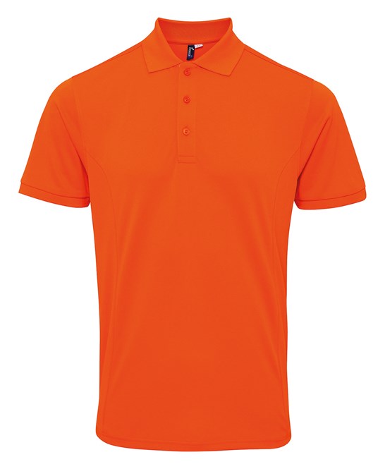 Premier Plus Polo - Orange - Custom Printed - Print Blanc