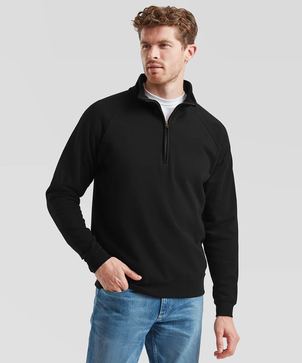 Fruit of the Loom Zip-neck Sweatshirt - Custom Printed - Print Blanc