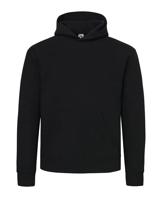 Fruit of the Loom Super-cotton Hoodie - Black - Custom Printed - Print Blanc
