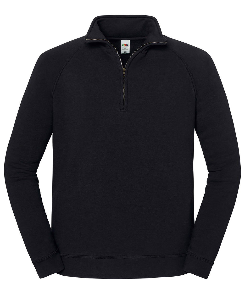 Fruit of the Loom Zip-neck Sweatshirt - Black - Custom Printed - Print Blanc