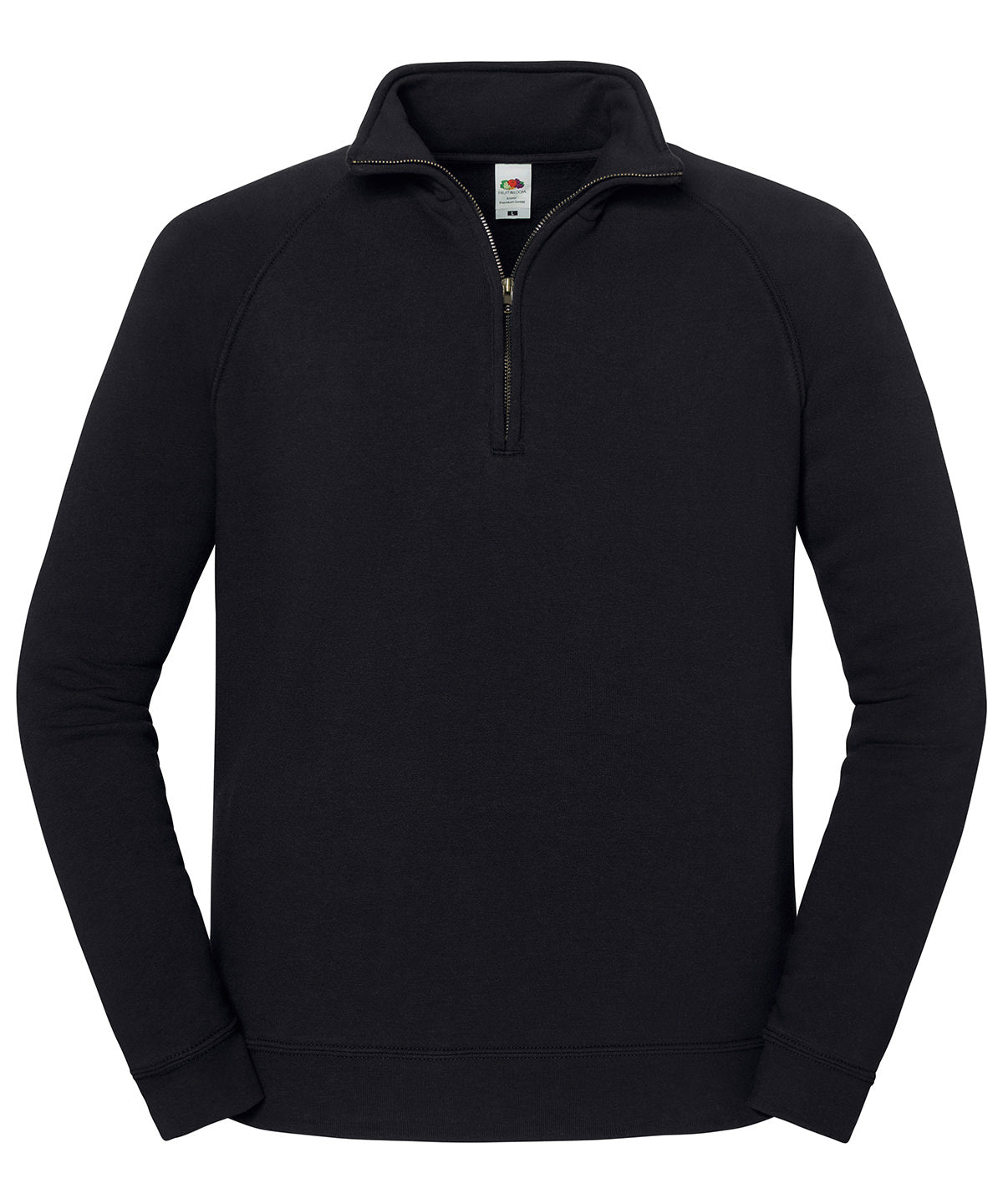 Fruit of the Loom Zip-neck Sweatshirt - Black - Custom Printed - Print Blanc