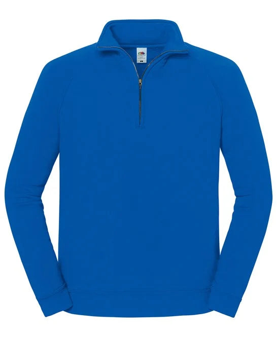 Fruit of the Loom Zip-neck Sweatshirt - Royal Blue - Custom Printed - Print Blanc