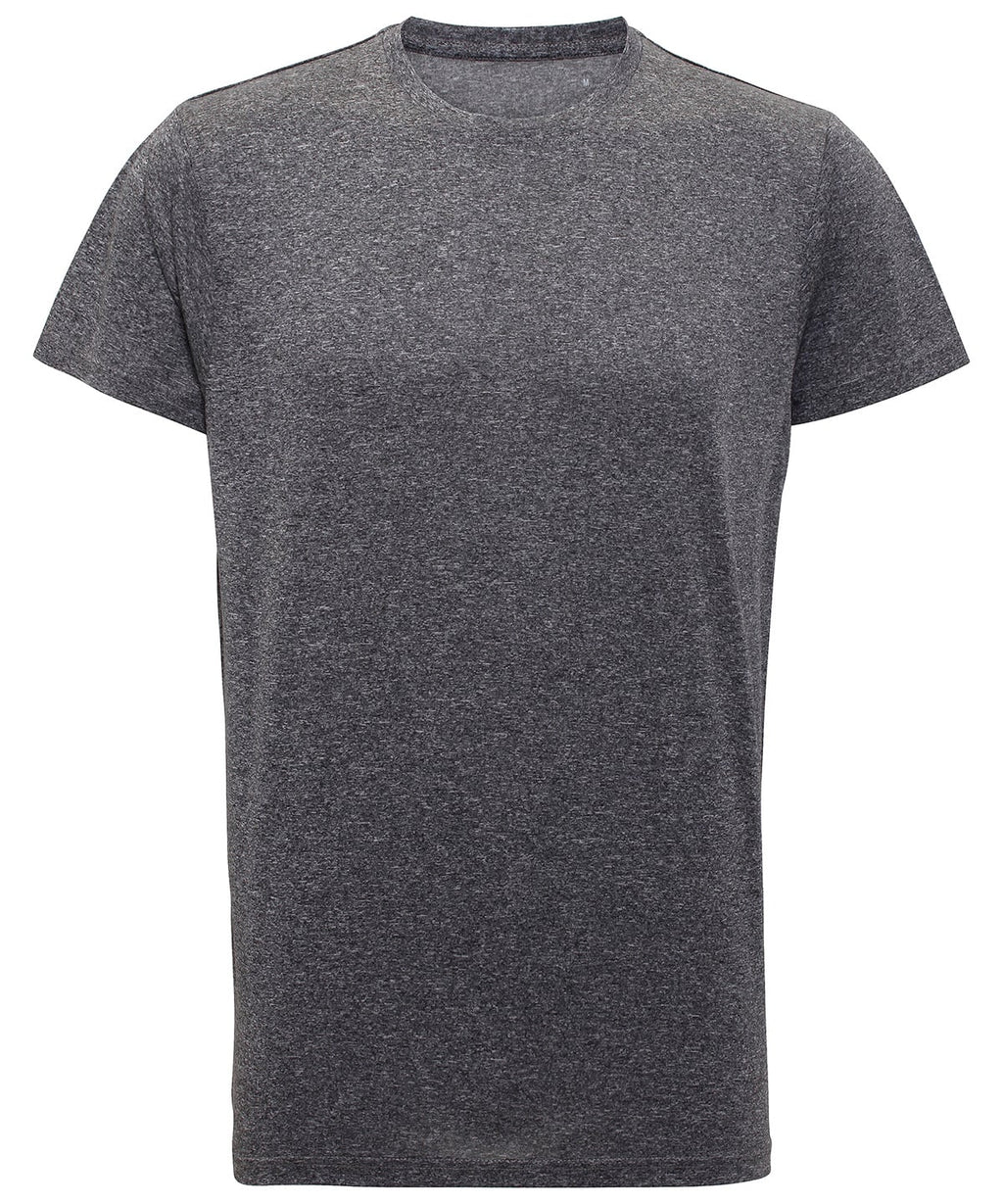 TriDri Performance T-shirt - Black Melange - Custom Printed - Print Blanc