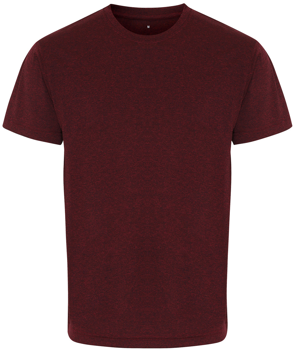 TriDri Performance T-shirt - Burgundy Black Melange - Custom Printed - Print Blanc