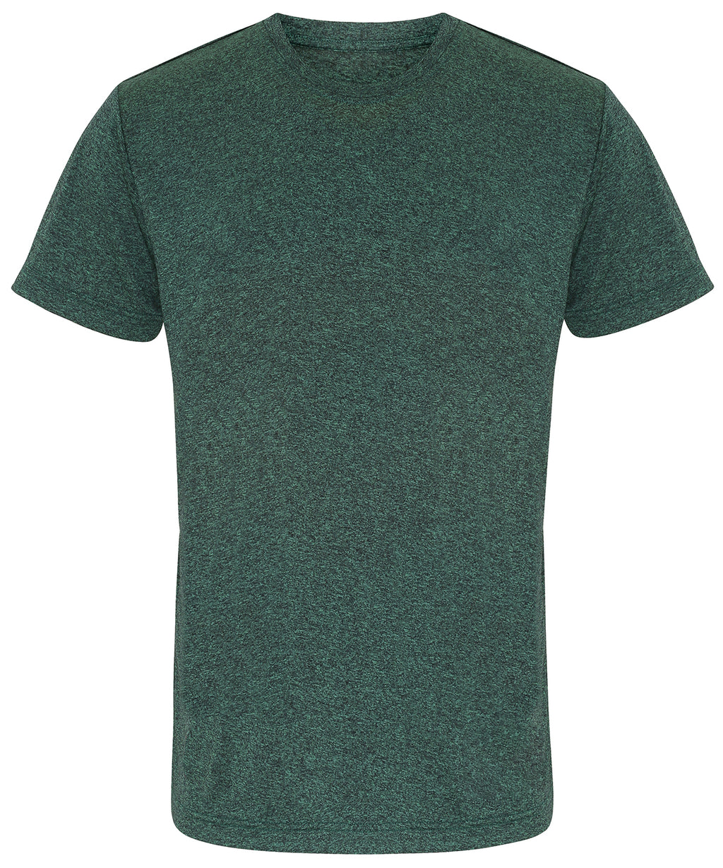 TriDri Performance T-shirt - Forest Green Black Melange - Custom Printed - Print Blanc