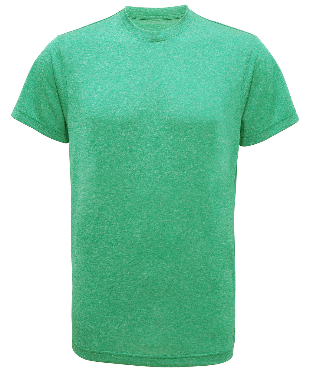 TriDri Performance T-shirt - Green Melange - Custom Printed - Print Blanc