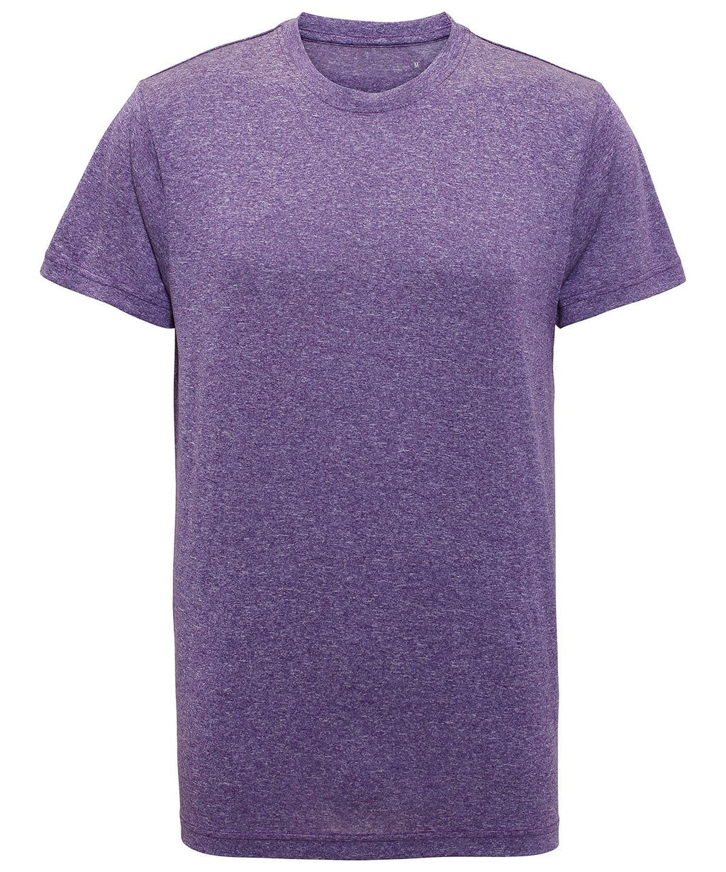 TriDri Performance T-shirt - Purple Melange - Custom Printed - Print Blanc