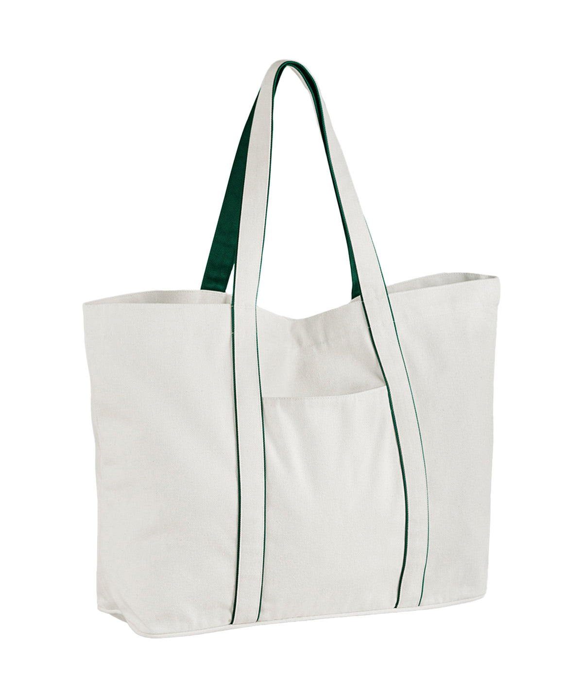 Westford Mill Courtside Large Tote - Soft White Bottle Green - Custom Printed - Print Blanc