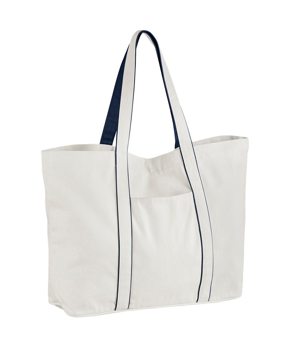 Westford Mill Courtside Large Tote - Soft White French Navy - Custom Printed - Print Blanc