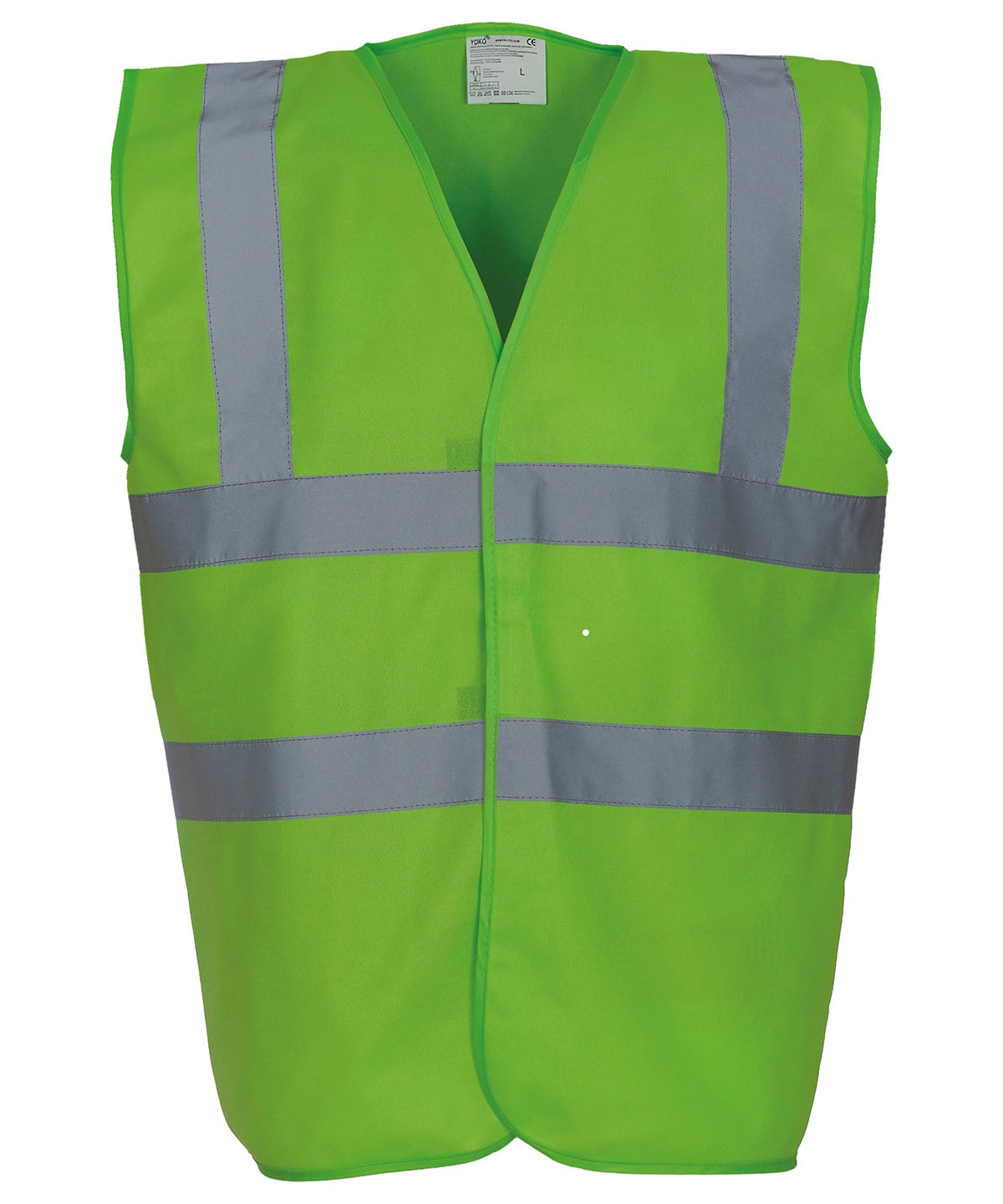 Yoko Hi-Vis 2-Band-and-Braces Waistcoat - Lime - Custom Printed - Print Blanc