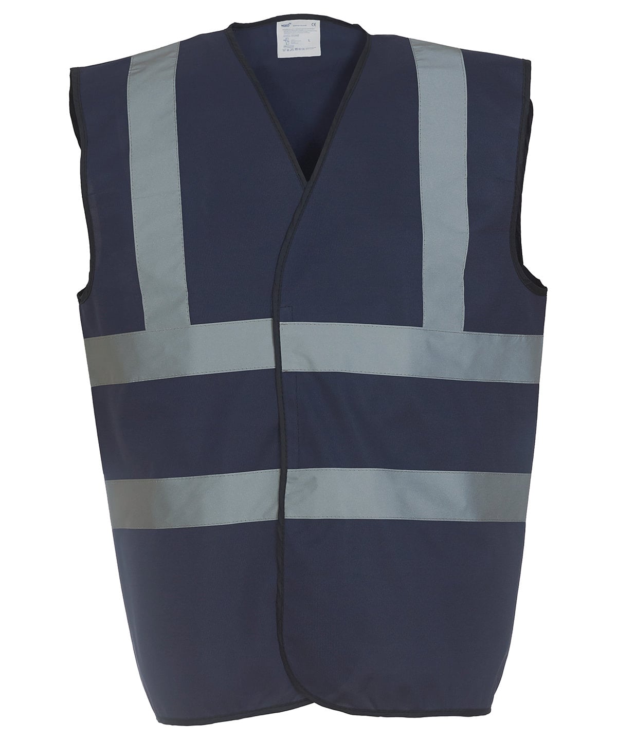 Yoko Hi-Vis 2-Band-and-Braces Waistcoat - Navy - Custom Printed - Print Blanc
