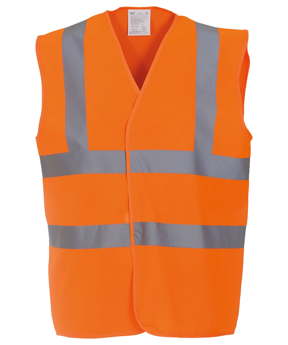Yoko Hi-Vis 2-Band-and-Braces Waistcoat - Orange - Custom Printed - Print Blanc