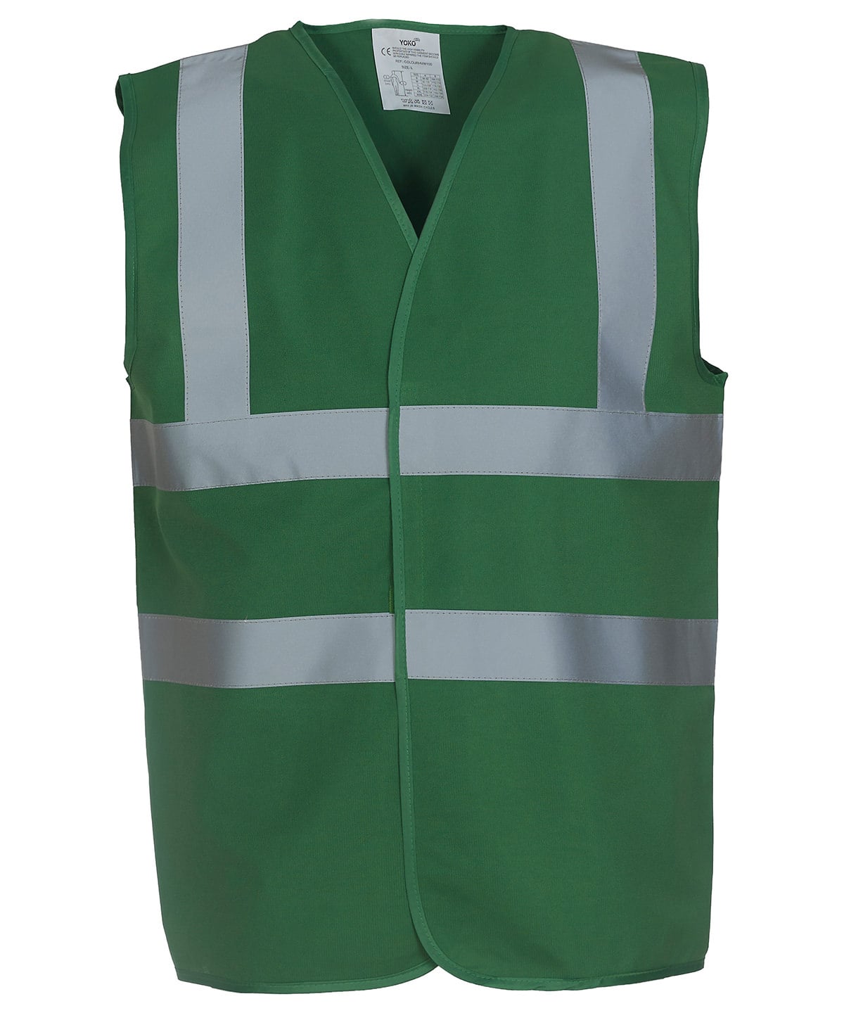 Yoko Hi-Vis 2-Band-and-Braces Waistcoat - Paramedic Green - Custom Printed - Print Blanc
