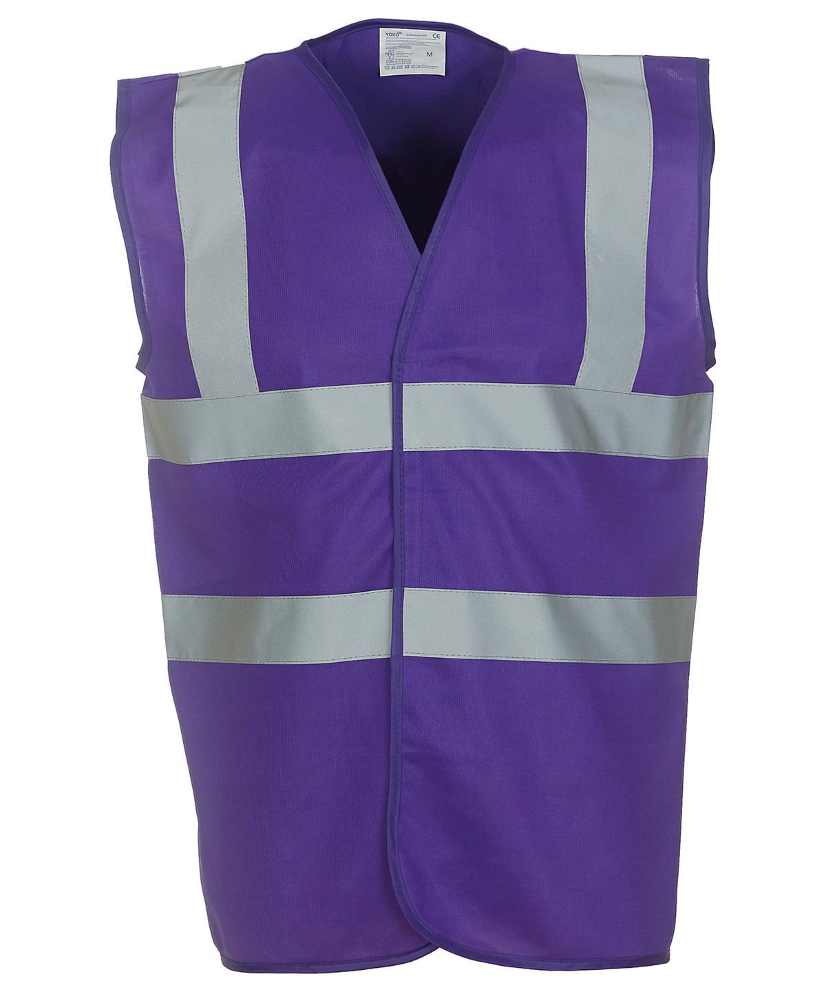 Yoko Hi-Vis 2-Band-and-Braces Waistcoat - Purple - Custom Printed - Print Blanc