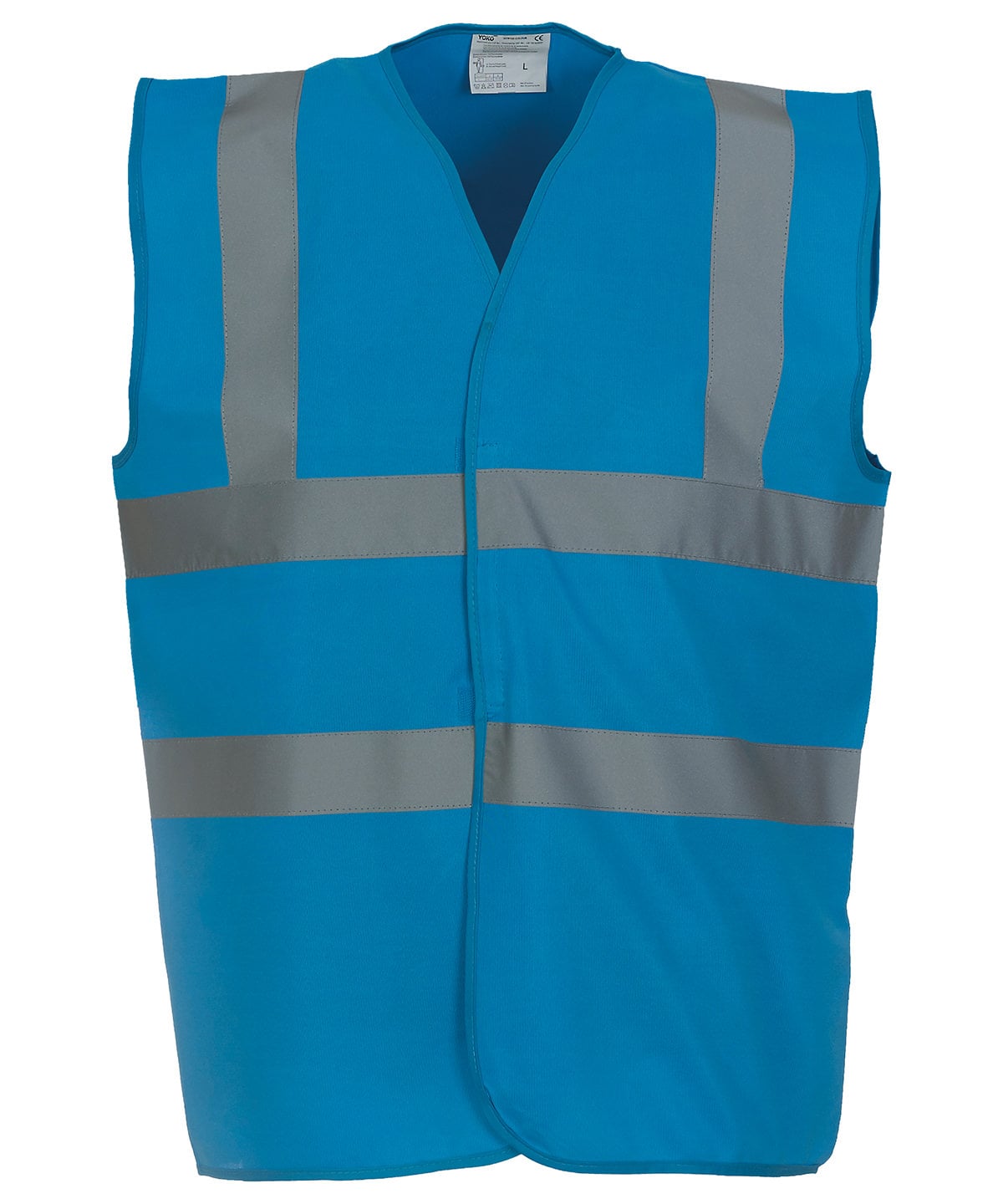 Yoko Hi-Vis 2-Band-and-Braces Waistcoat - Sapphire - Custom Printed - Print Blanc