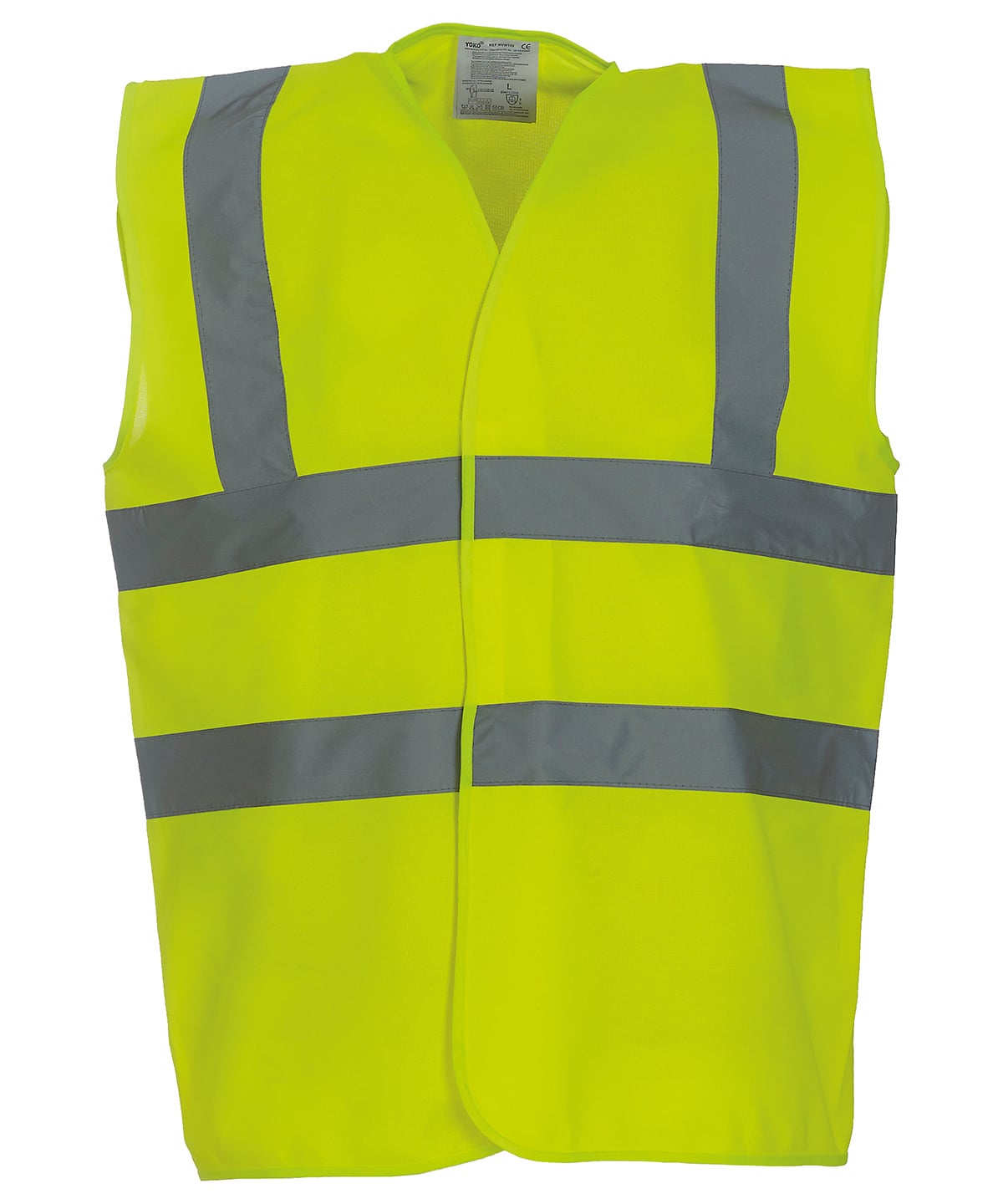 Yoko Hi-Vis 2-Band-and-Braces Waistcoat - Yellow - Custom Printed - Print Blanc